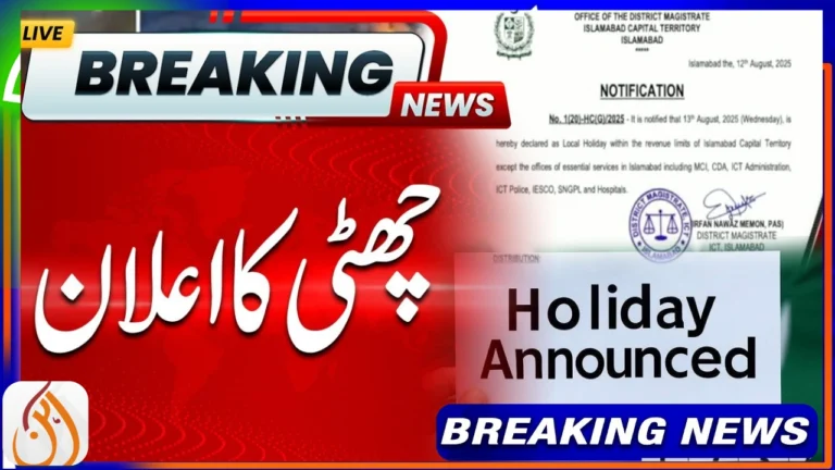 All Hospitals will remain Closed during September 23 2025 Public Holiday in Pakistan – Official Notification Released