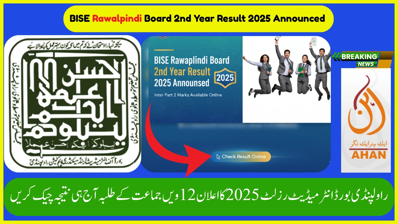 BISE Rawalpindi Board 2nd Year Result 2025 Announced – Inter Part 2 Marks Available Online