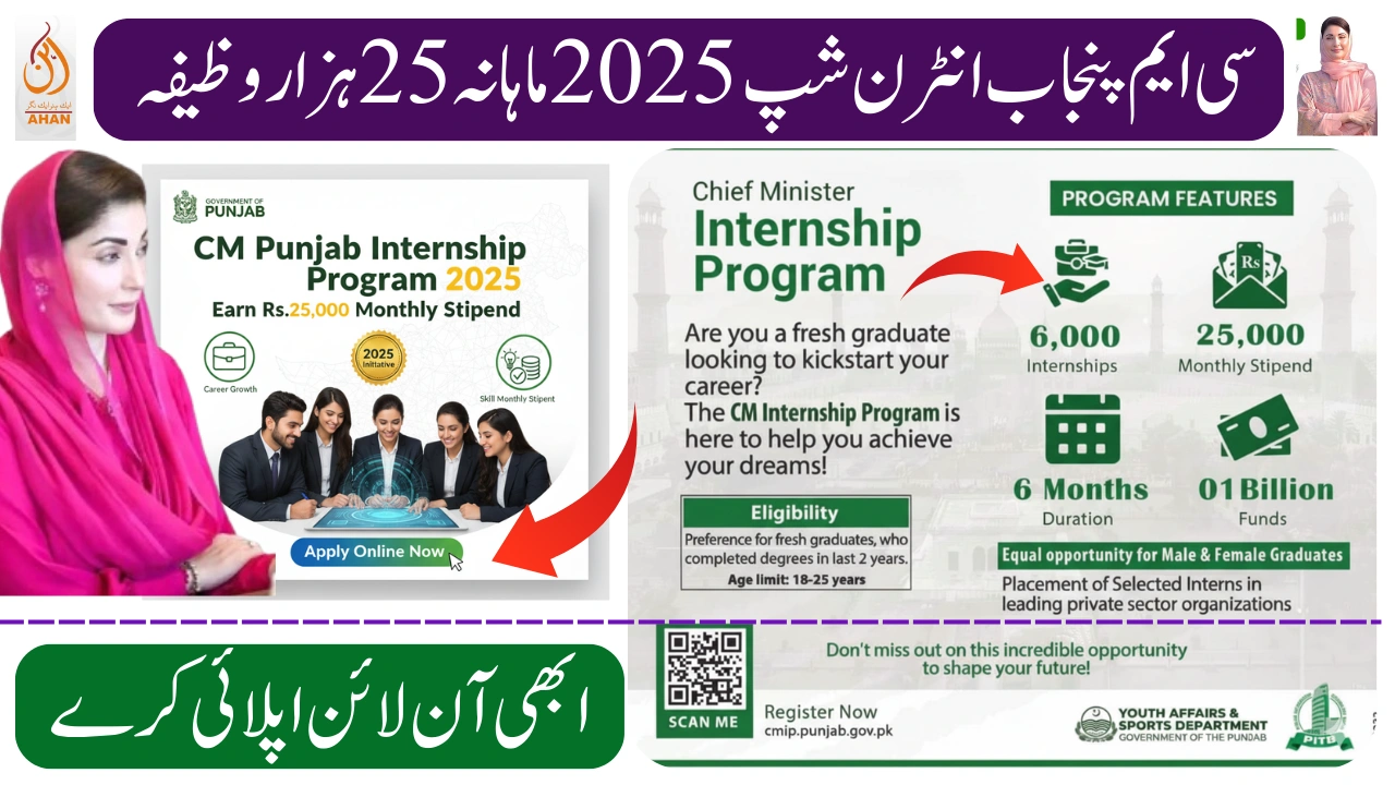 CM Punjab Internship Program 2025 – Earn Rs.25,000 Monthly Stipend